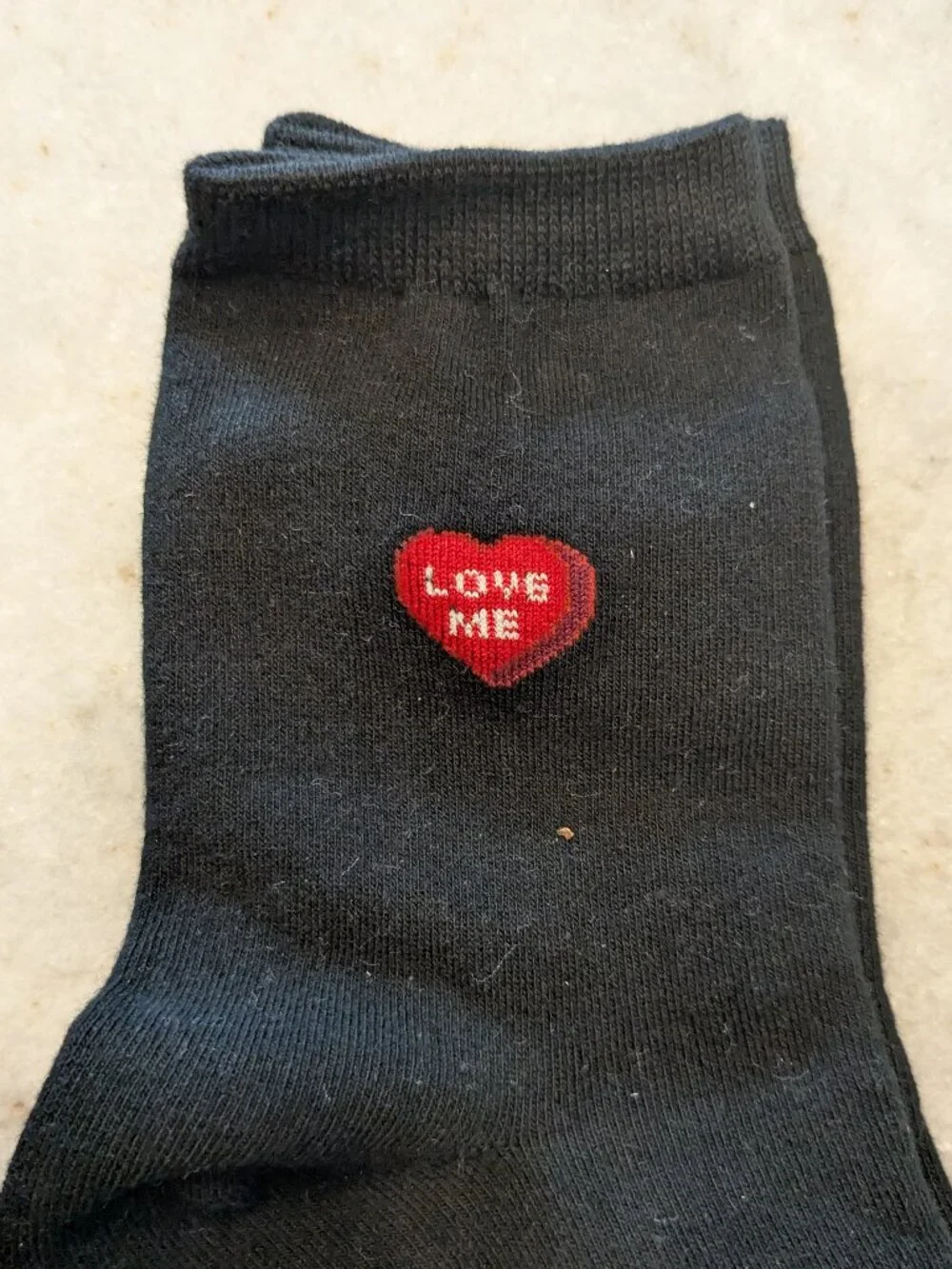 Kikiya Socks NWT 3 Pack Black Teddy Bear Love Heart Purple Bow Women 23-25cm